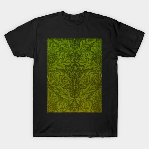 Green Elegant Vintage Victorian Foliage Wallpaper Pattern T-Shirt by softbluehum